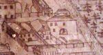 Fragment perspektywicznego widoku Cieszyna, rysunek piórkiem z poł. XVIII w.