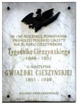 Tablica pamiątkowa rocznicy powstania Tygodnika Cieszyńskiego, 2009