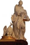 Fragment ołtarza głównego – figura św. Jana Ewangelisty z orłem, fot. z 2008 r.