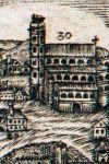 Kościół Jezusowy fragm Panoramy Cieszyna J.W. Frschmanna ok. 1720 r. ze zbiorów <a href='http://www.muzeum-cieszyn.ox.pl/' target=_blank>MSC</a>, fot D.Dubiel