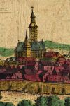 Kościół parafialny na terenie obecnego placu Teatralnego fragment Panoramy Cieszyna , miedzioryt Le Rouge'a wg Meriana XVIII w. ze zbiorów <a href='http://www.muzeum-cieszyn.ox.pl/' target=_blank>MSC</a>, fot. D. Dubiel