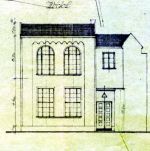 Plany budowlane synagogi Klgera, rysunek J. Raszki<br>z 1931 r.<br>(APC, AMC)